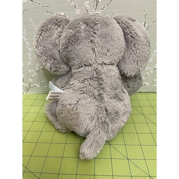 Ebba 11” Plush Gray & White Elephant Stuffed Animal Soft Toy - Picture 3 of 10